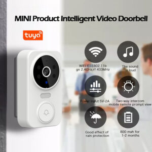 Sonnette Vidéo Intelligente Wifi Tuya avec Mini Carillon Sécurité Connectée