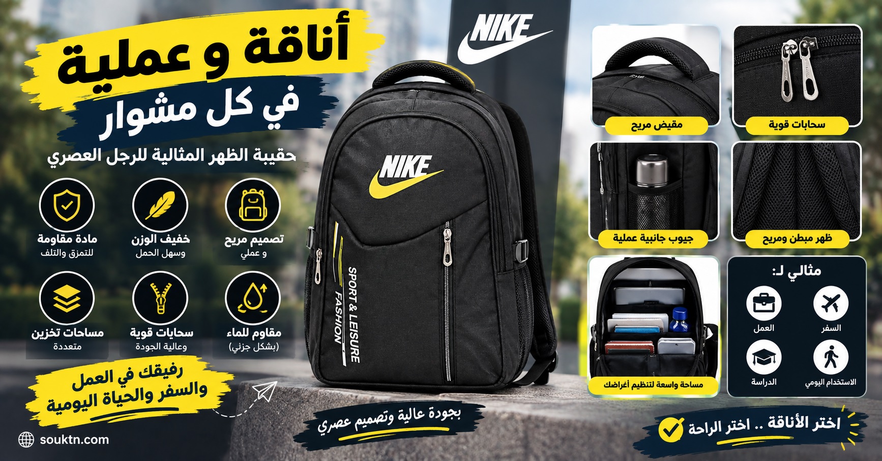 sac pour homme noir